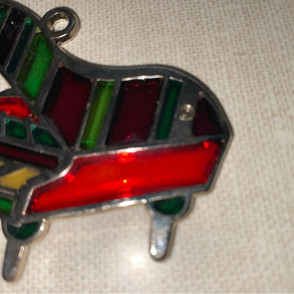 Vintage‎ Stained Glass Piano Pendant Suncatcher Window  Christmas Ornament - Picture 5 of 8